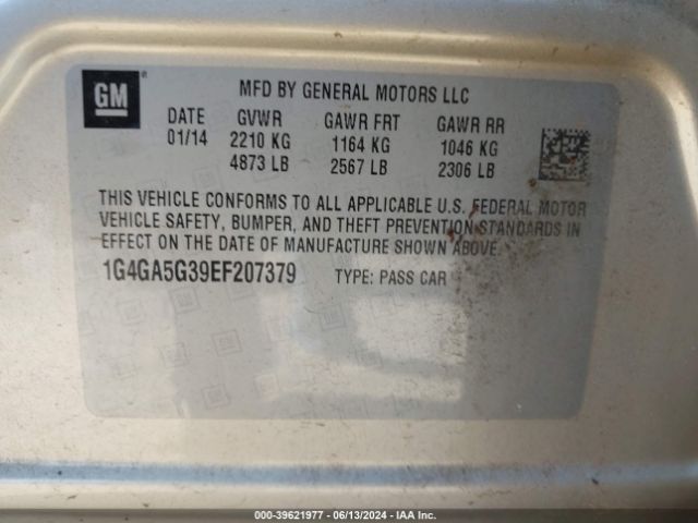 1G4GA5G39EF207379 Buick Lacrosse