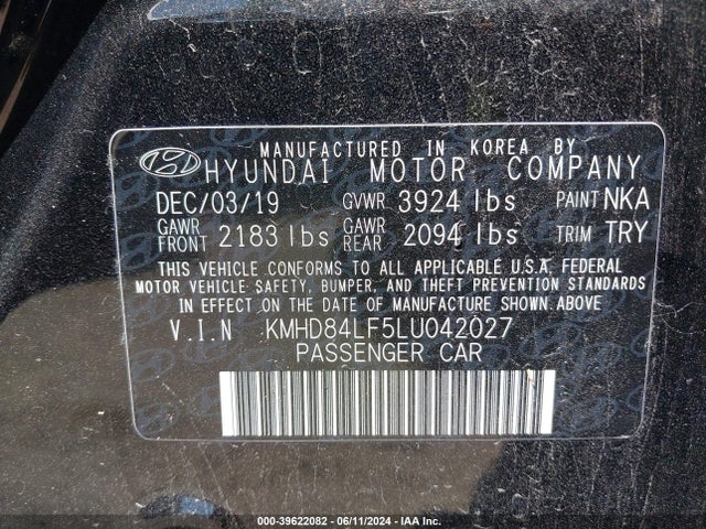 Hyundai ELANTRA SEL 2020 KMHD84LF5LU042027 Image 9