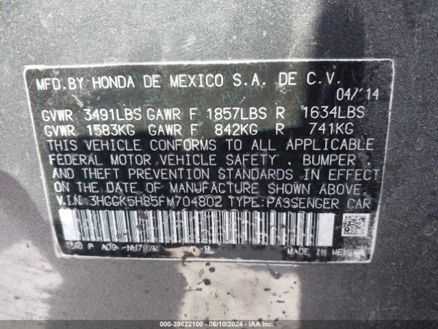 3HGGK5H85FM704802 Honda Fit Ex/ex-l