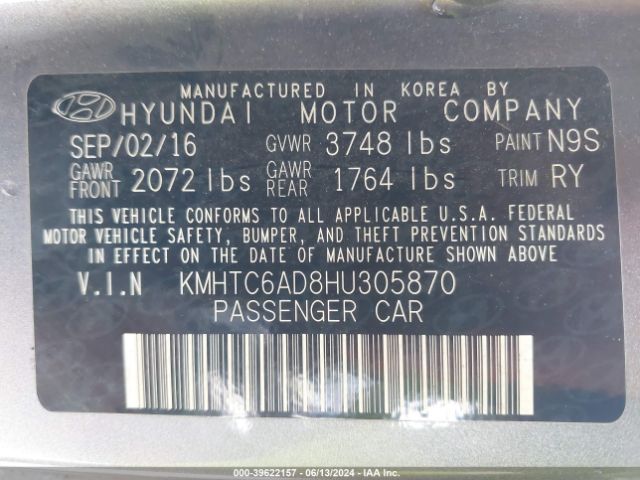 KMHTC6AD8HU305870 Hyundai Veloster
