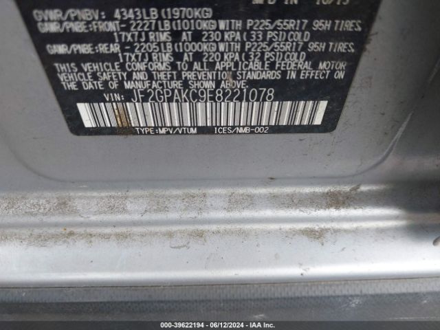 JF2GPAKC9E8221078 Subaru Xv Crosstrek 2.0i Limited