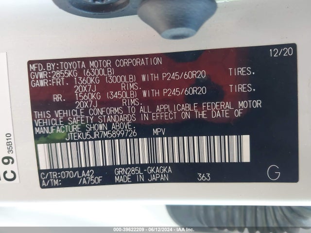 Toyota 4runner Limited 2021 JTEKU5JR7M5899726 Image 9