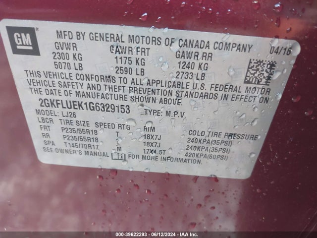 2GKFLUEK1G6329153 GMC Terrain Slt