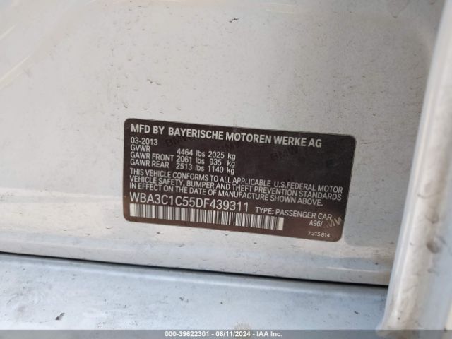 2013 BMW 328I WBA3C1C55DF439311 Photo 8