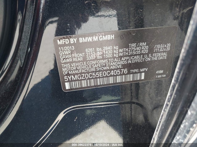 5YMGZ0C55E0C40576 BMW X6 M