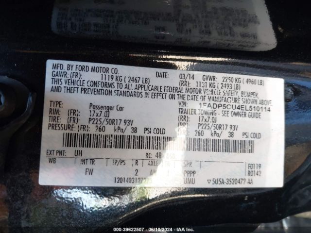 1FADP5CU4EL510114 Ford C-max Energi Sel