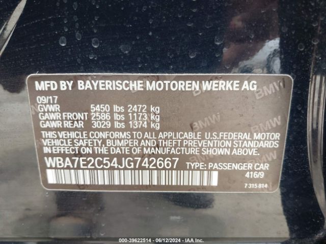 WBA7E2C54JG742667 BMW 740I