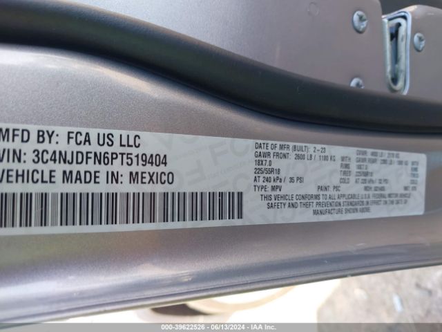 3C4NJDFN6PT519404 Jeep Compass Latitude Lux Fwd