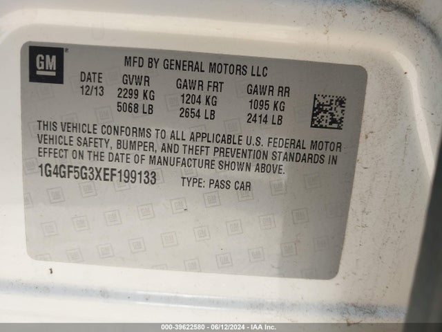 1G4GF5G3XEF199133 Buick Lacrosse Premium Ii Group
