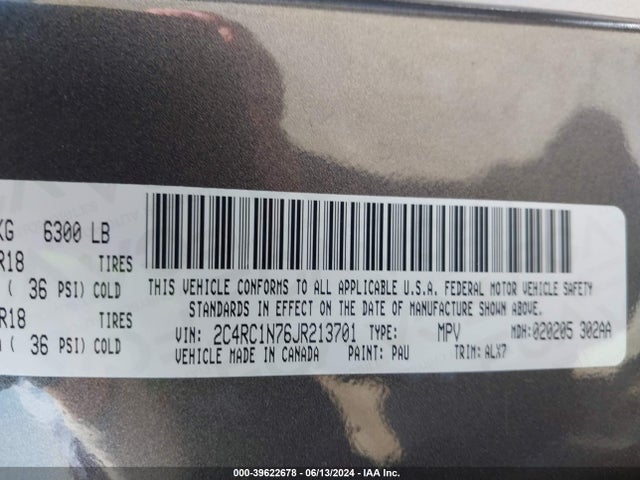 2C4RC1N76JR213701 Chrysler Pacifica Hybrid Limited