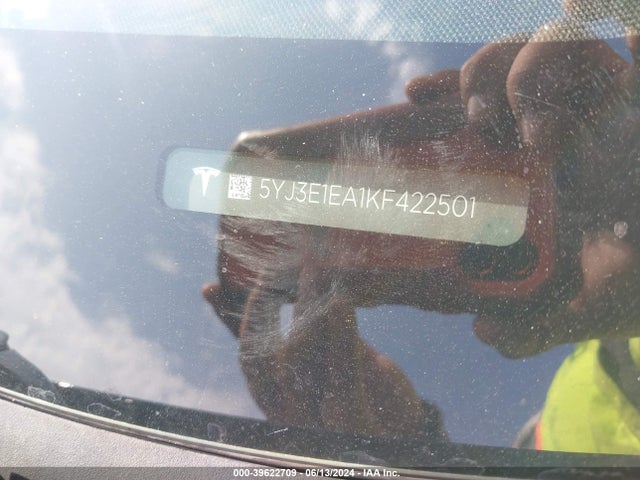 Tesla Model 3 Long Range/mid Range/standard Range/standard Range Plus 2019 5YJ3E1EA1KF422501 Image 9