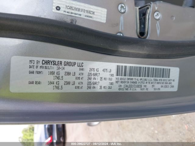 1C4NJDEB1FD169238 Jeep Compass Latitude