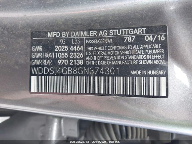 WDDSJ4GB8GN374301 Mercedes-Benz CLA 250 4MATIC