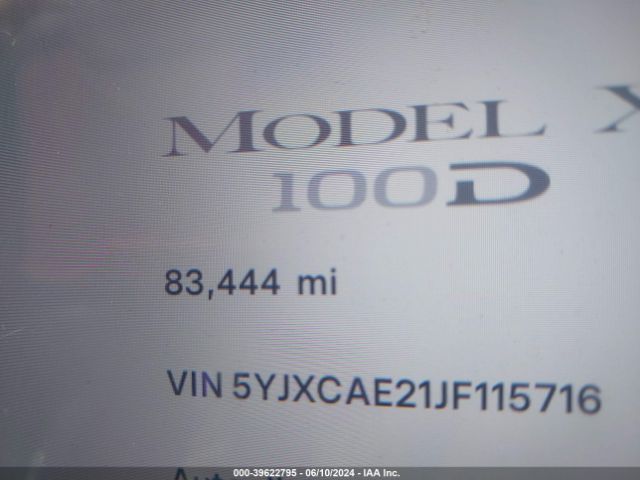 5YJXCAE21JF115716 Tesla Model X 100d/75d/p100d