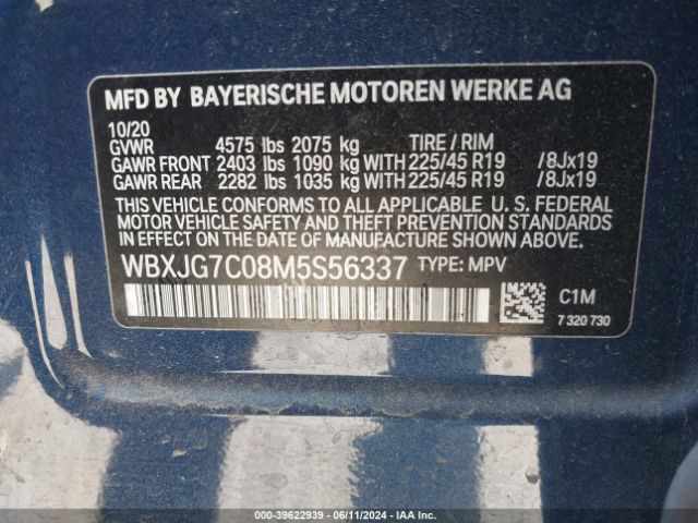 WBXJG7C08M5S56337 BMW X1 Sdrive28i