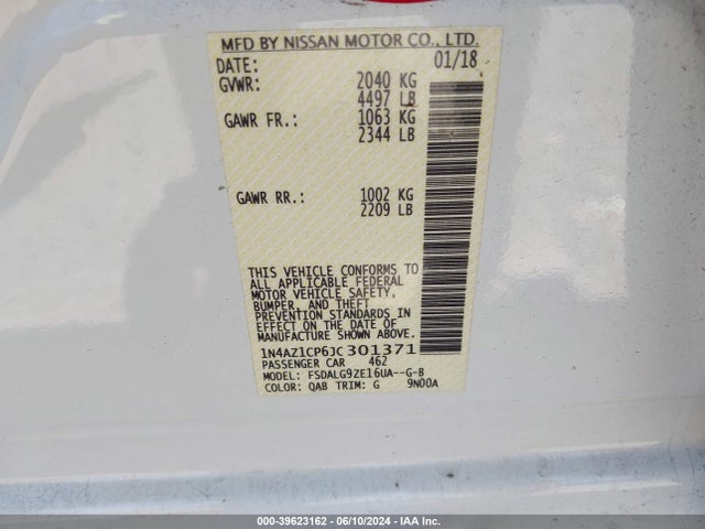 Nissan Leaf Sl 2018 1N4AZ1CP6JC301371 Image 9