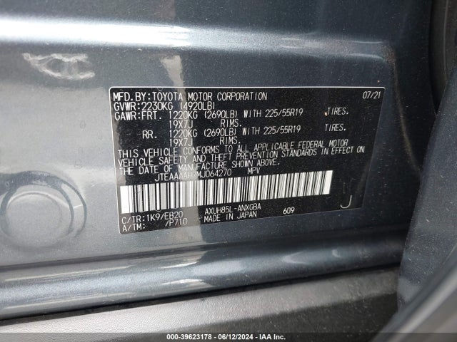 Toyota Venza Xle 2021 JTEAAAAH7MJ064270 Image 9