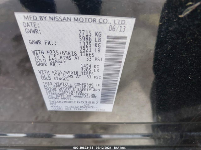Nissan Pathfinder Sl 2014 5N1AR2MN8EC603887 Image 9