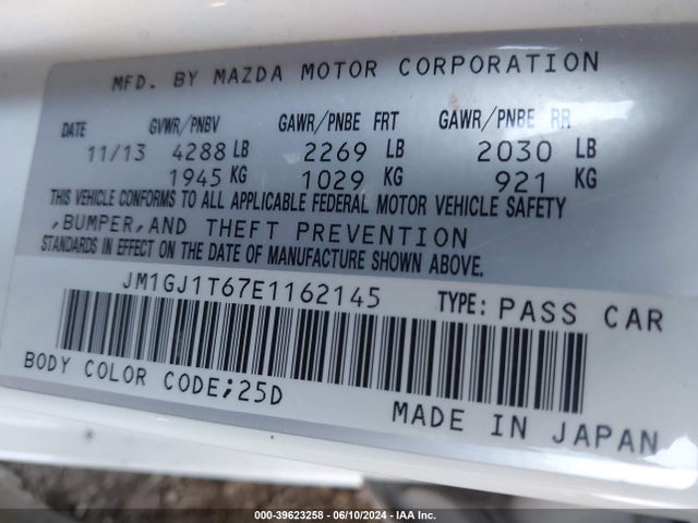 Mazda Mazda6 I Touring 2014 JM1GJ1T67E1162145 Image 9