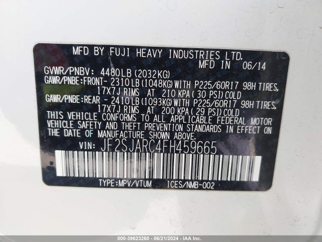 JF2SJARC4FH459665 Subaru Forester 2.5i Limited