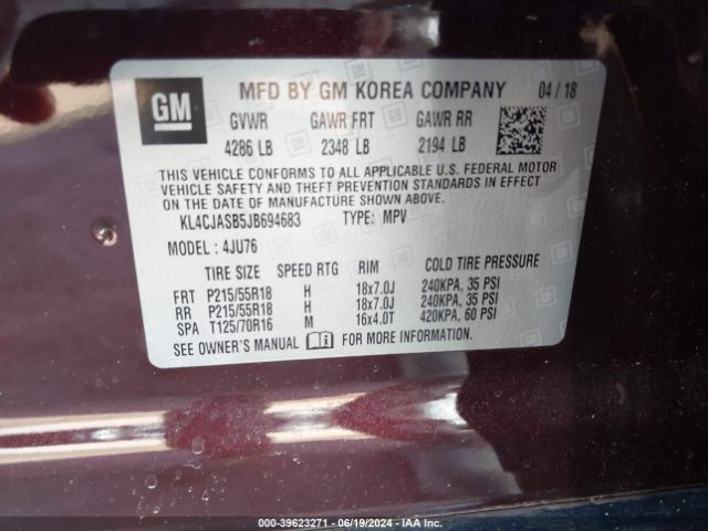 KL4CJASB5JB694683 Buick Encore Preferred