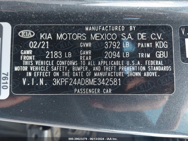 KIA Forte Lxs 2021 3KPF24AD8ME342581 Image 9