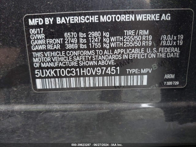 5UXKT0C31H0V97451 BMW X5 Edrive Xdrive40e Iperformance