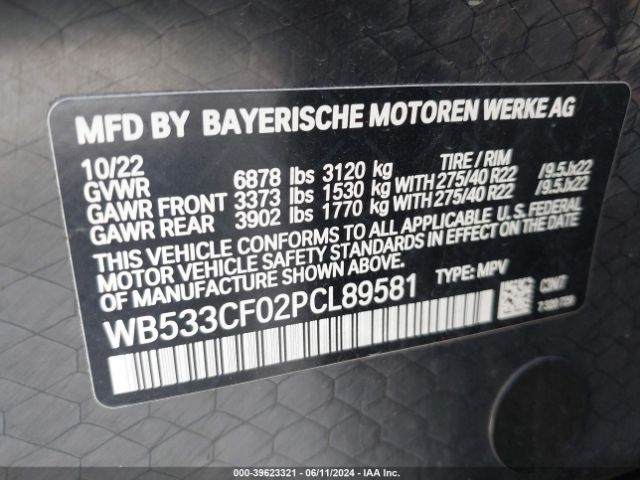 WB533CF02PCL89581 BMW IX M60