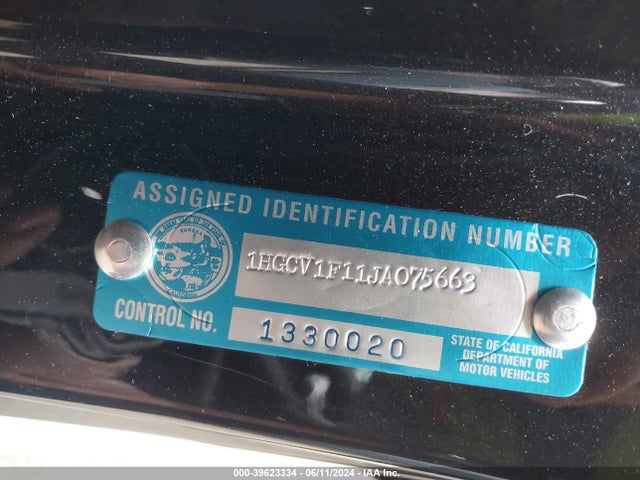 1HGCV1F11JA075663 Honda ACCORD LX