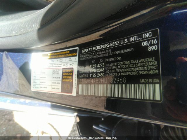 55SWF4KB9HU182968 Mercedes-Benz C 300 4matic/luxury 4matic/sport 4matic