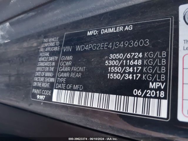 WD4PG2EE4J3493603 Mercedes-Benz Metris