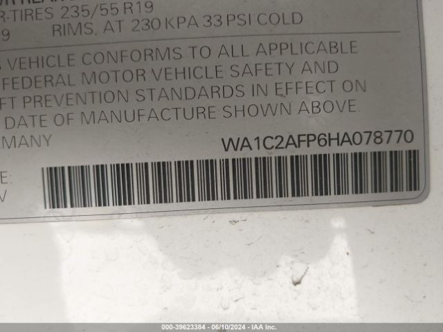 WA1C2AFP6HA078770 Audi Q5 2.0t Premium
