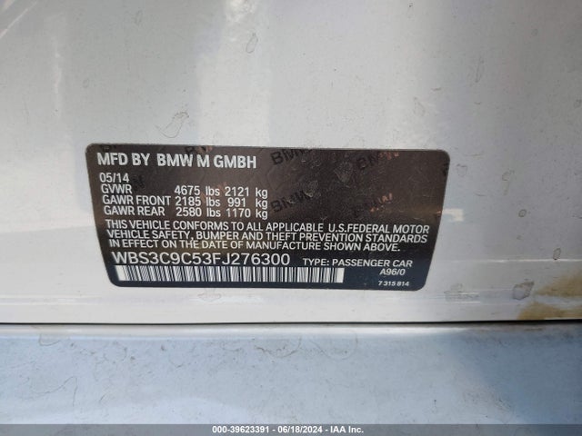 WBS3C9C53FJ276300 BMW M3
