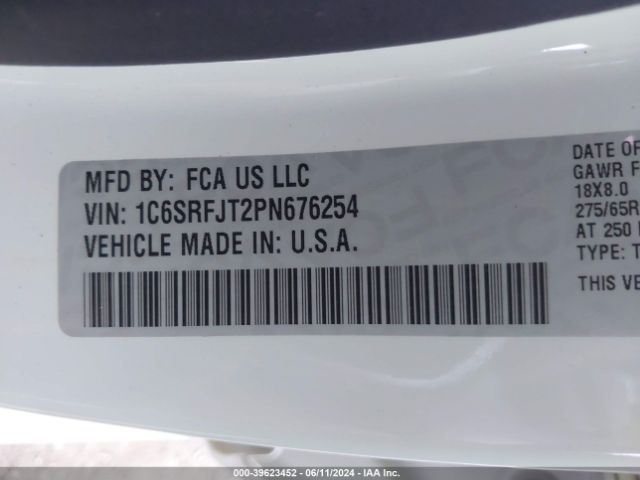1C6SRFJT2PN676254 RAM 1500 Laramie  4x4 5'7 Box