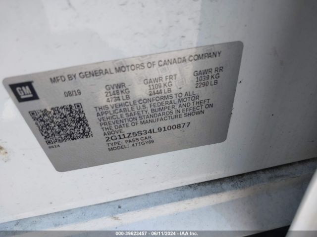 2G11Z5S34L9100877 Chevrolet Impala Fwd Lt