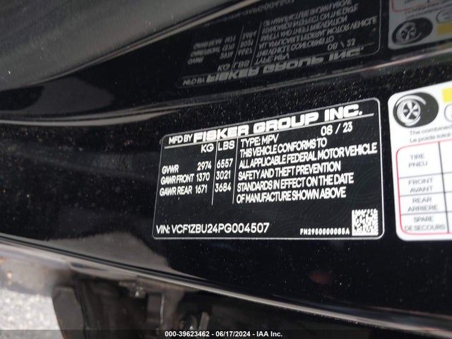 Fisker Ocean One 2023 VCF1ZBU24PG004507 Image 9
