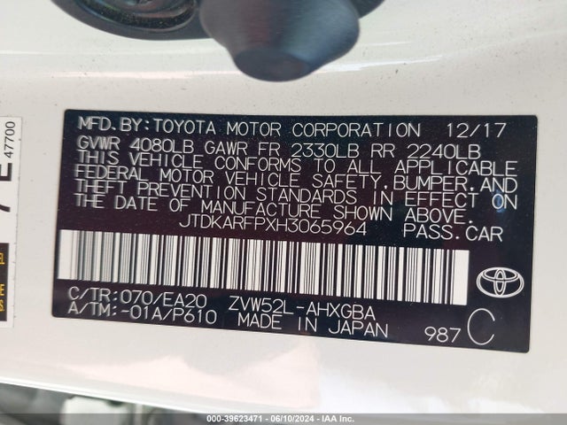 Toyota Prius Prime Premium 2017 JTDKARFPXH3065964 Image 9