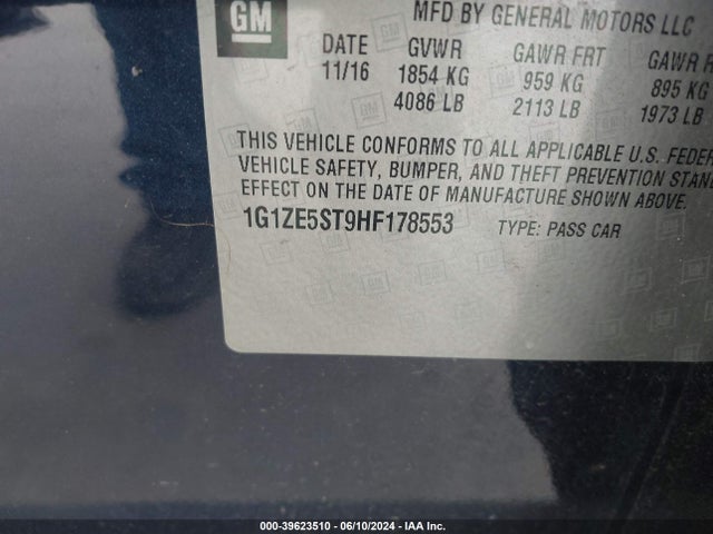 Chevrolet MALIBU 1LT 2017 1G1ZE5ST9HF178553 Image 9