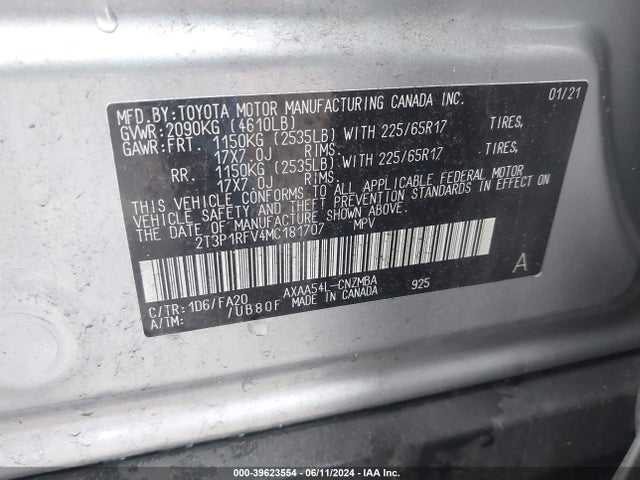 Toyota Rav4 Xle 2021 2T3P1RFV4MC181707 Image 9