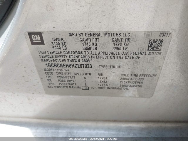 Chevrolet Silverado 1500 Wt 2017 1GCRCNEH8HZ267923 Image 9