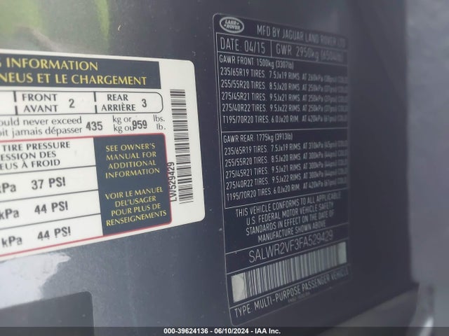 SALWR2VF3FA529429 Land Rover Range Rover Sport 3.0l V6 Supercharged Hse