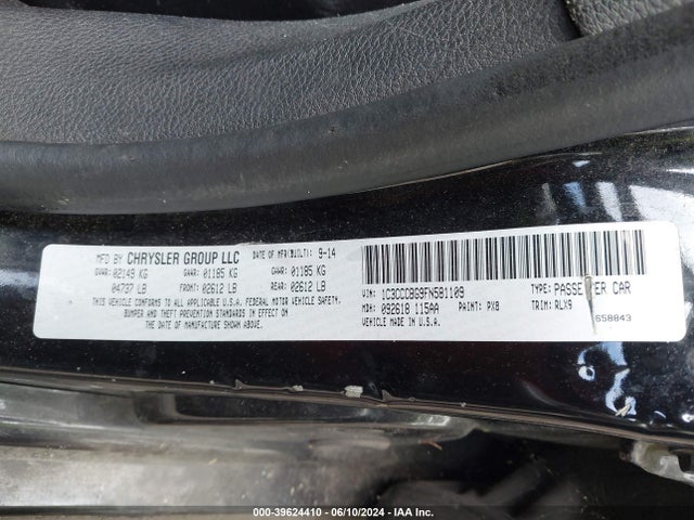 1C3CCCBG9FN581109 Chrysler 200 S