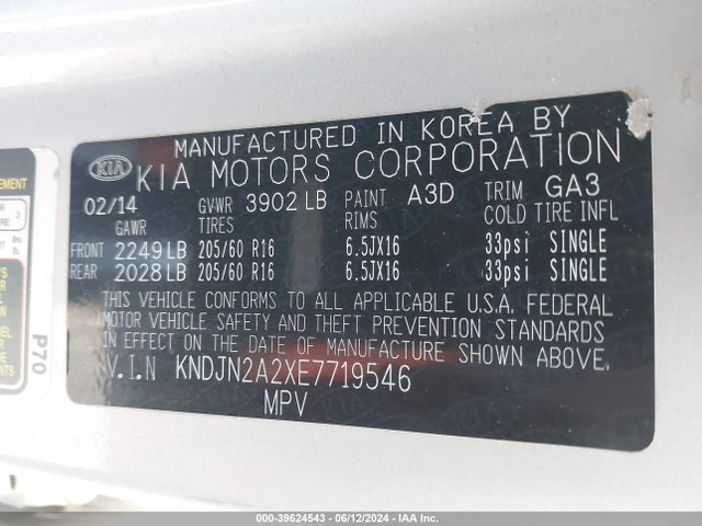 KIA Soul 2014 KNDJN2A2XE7719546 Image 9