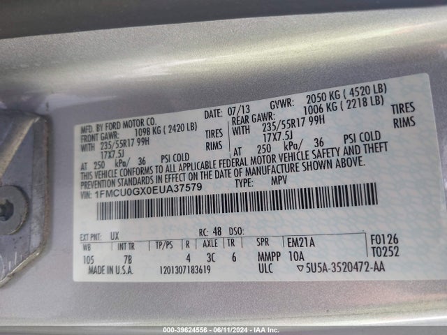 Ford ESCAPE SE 2014 1FMCU0GX0EUA37579 Image 9