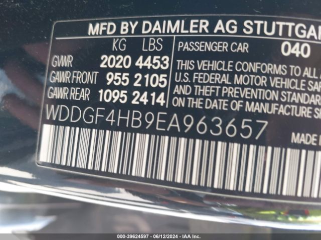 WDDGF4HB9EA963657 Mercedes-Benz C 250 Luxury/sport