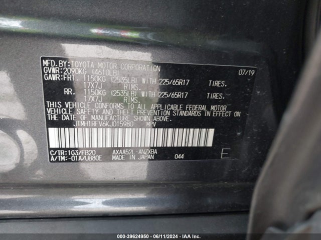 Toyota RAV4 LE 2019 JTMH1RFV6KJ015980 Image 9