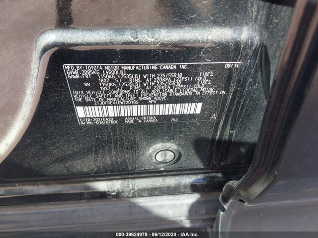 Toyota Rav4 Limited 2014 2T3DFREV4EW220169 Image 9