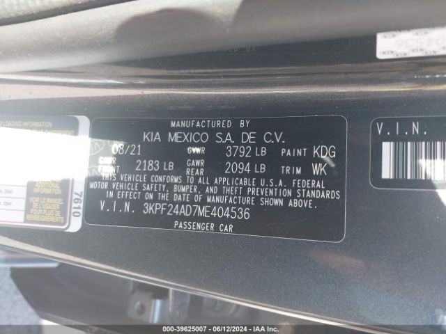 3KPF24AD7ME404536 KIA Forte Lxs