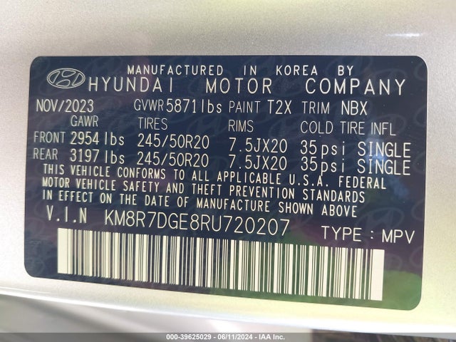 Hyundai Palisade Calligraphy 2024 KM8R7DGE8RU720207 Image 9