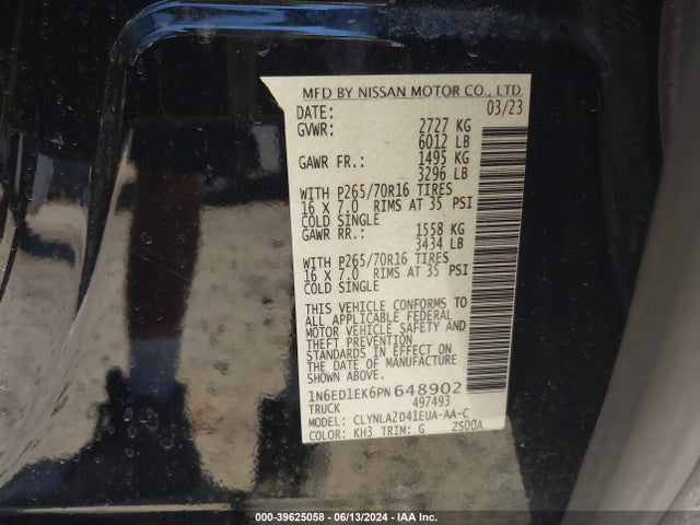Nissan Frontier 2023 1N6ED1EK6PN648902 Image 9
